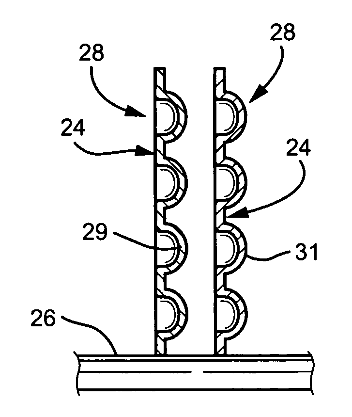 Air cooled heat exchanger with enhanced heat transfer coefficient fins