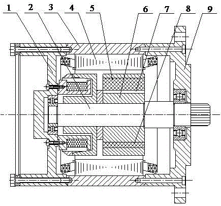 Invisible composite magnetic pole and brushless electromagnetic drive motor