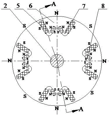 Invisible composite magnetic pole and brushless electromagnetic drive motor