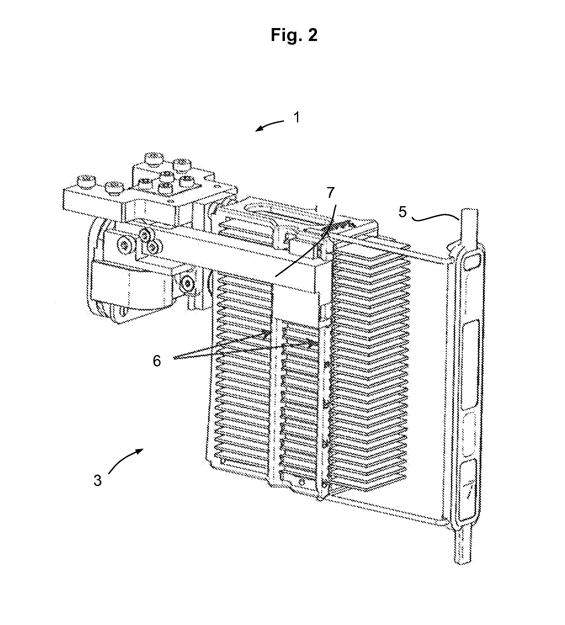 Gripper device for transporting racks