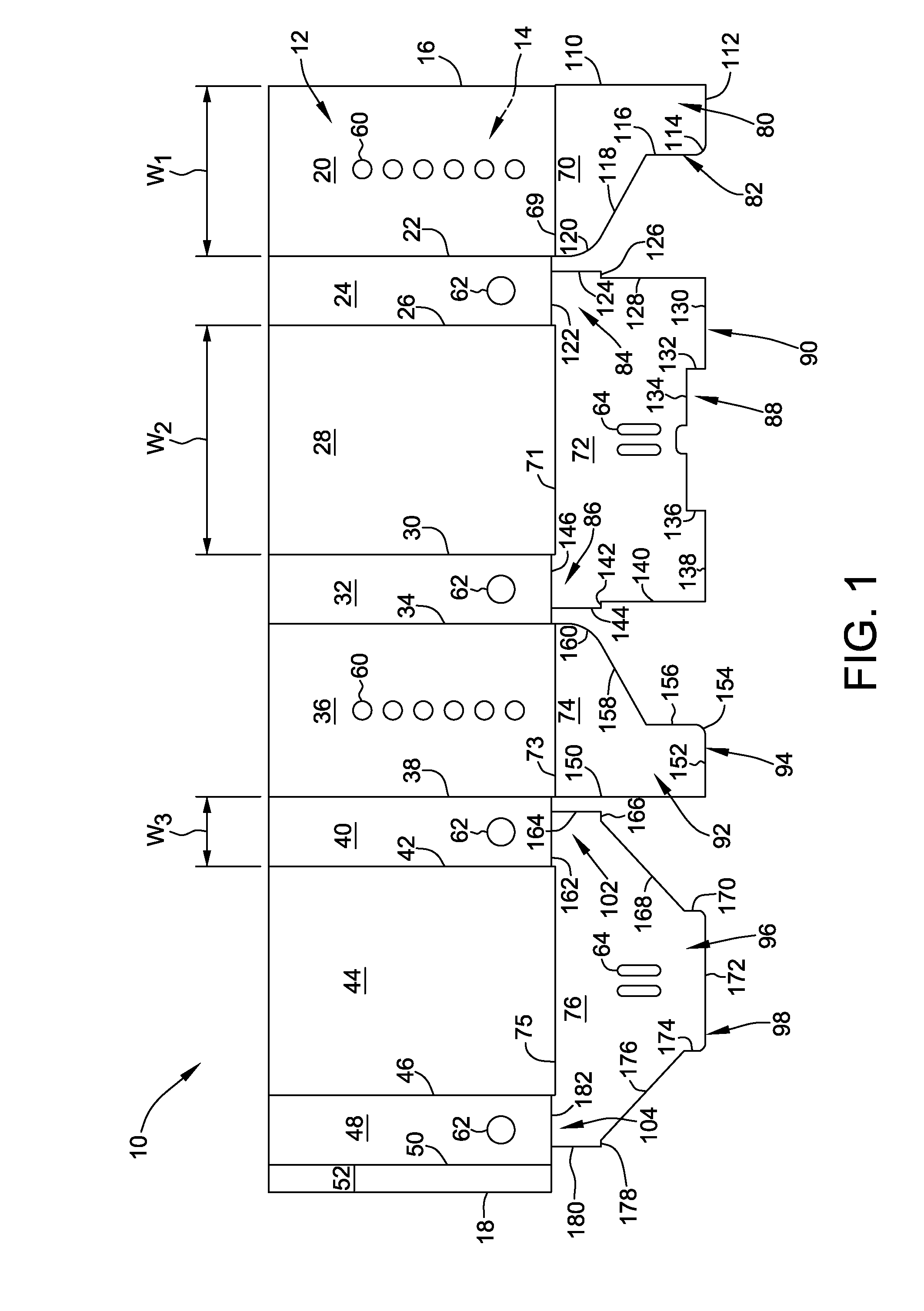 Bulk bin assembly with a horizontal ventilation insert and method for forming the same