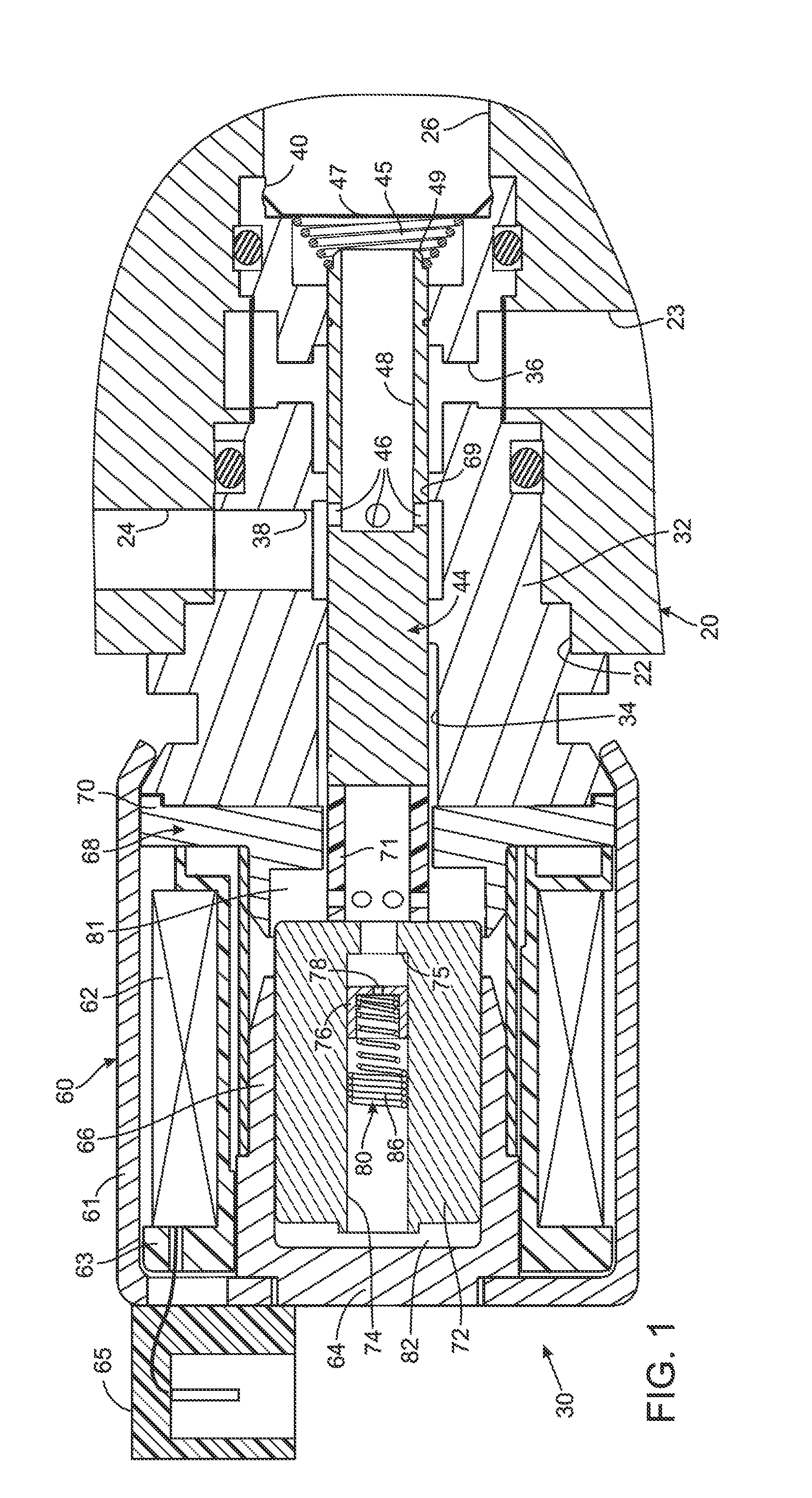 Solenoid valve with a piston damped armature