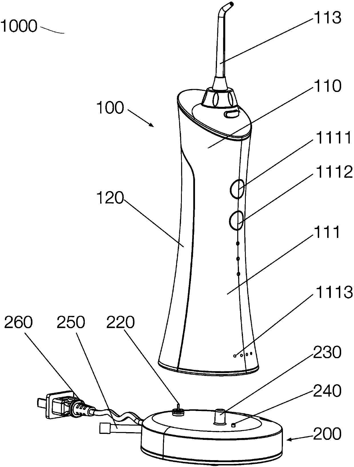 Portable tooth washing device