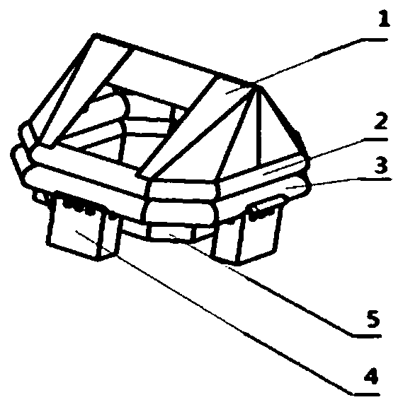 Automatic inflatable floating platform capable of being airdropped