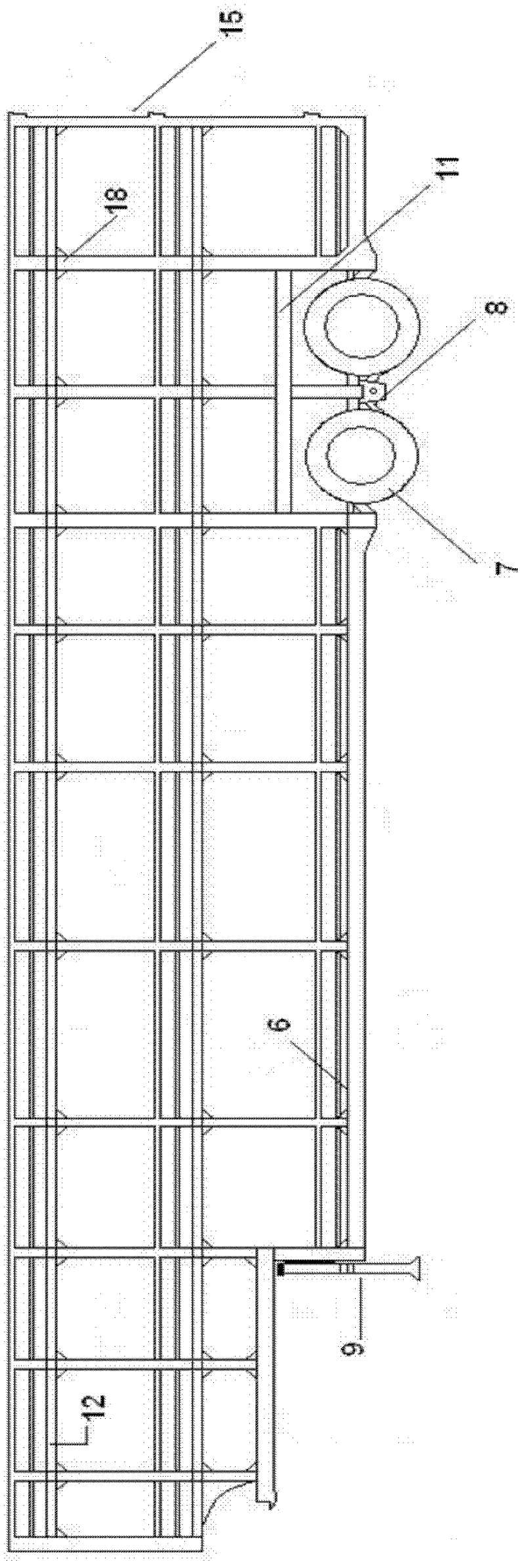 Three-layered trailer open van body structure used for conveying motorcycle