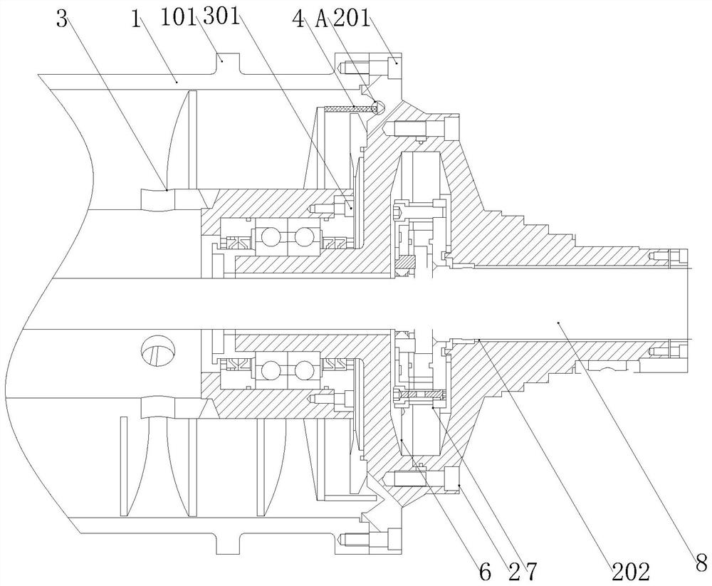 Efficient horizontal type spiral sedimentation three-phase centrifuge water outlet anti-blocking device