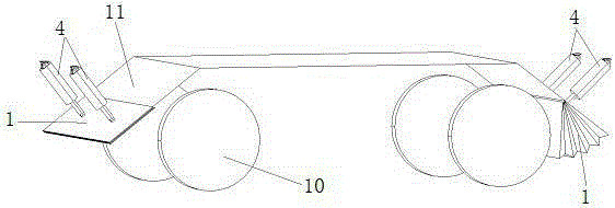 Device for preventing snow from being accumulated at bogie region of high-speed train