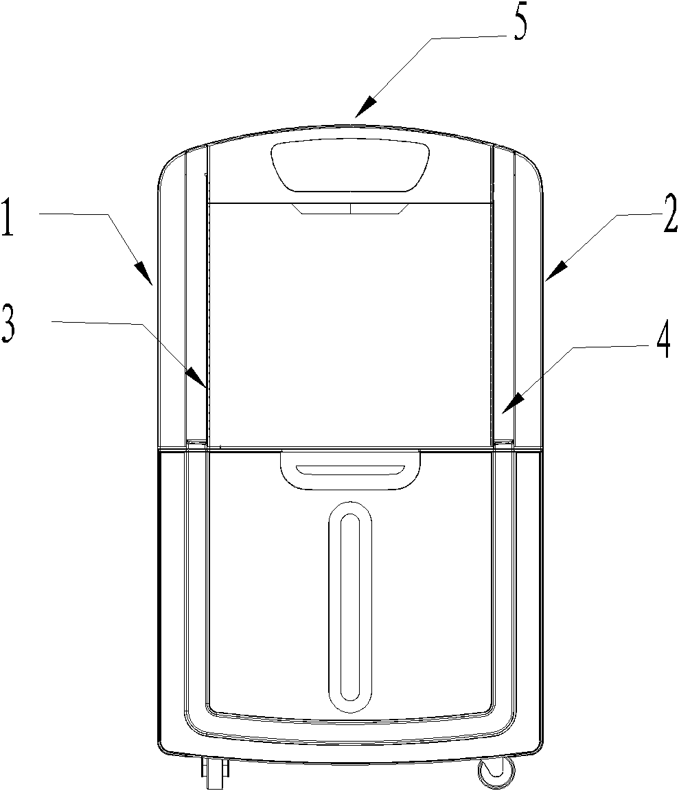 Top-outlet side-inlet type household dehumidifier