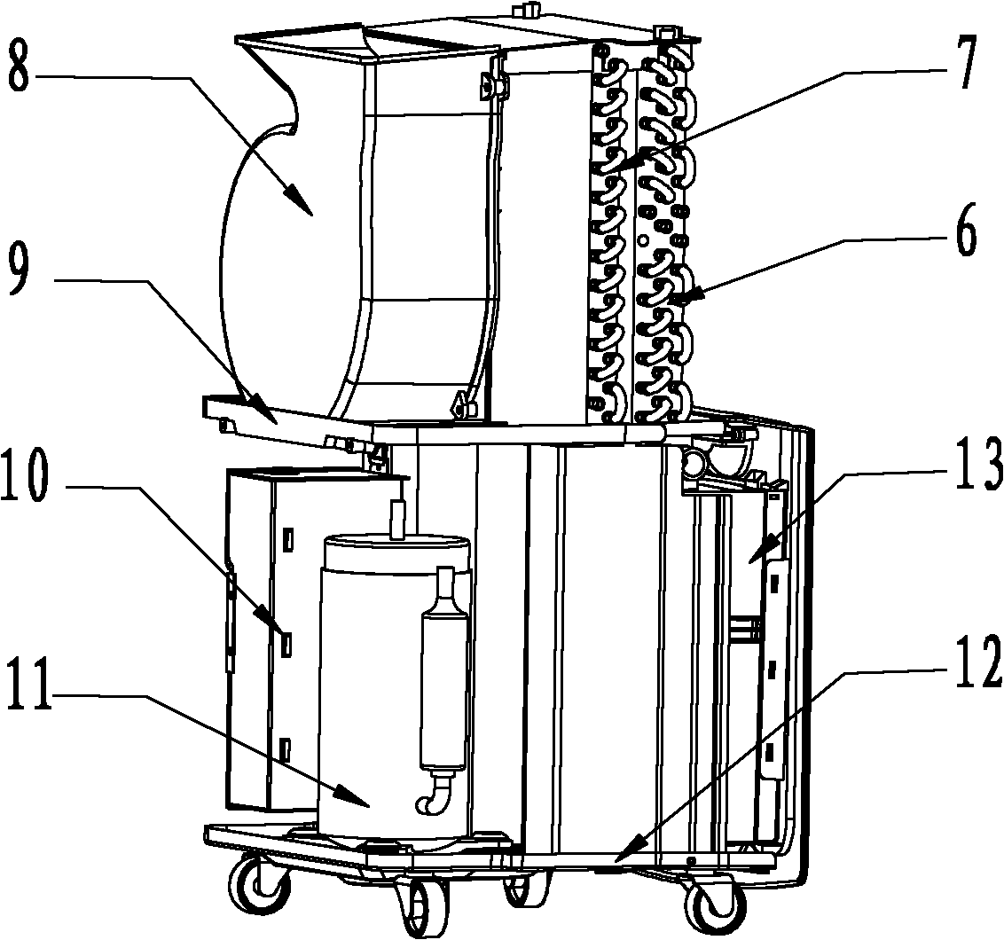 Top-outlet side-inlet type household dehumidifier