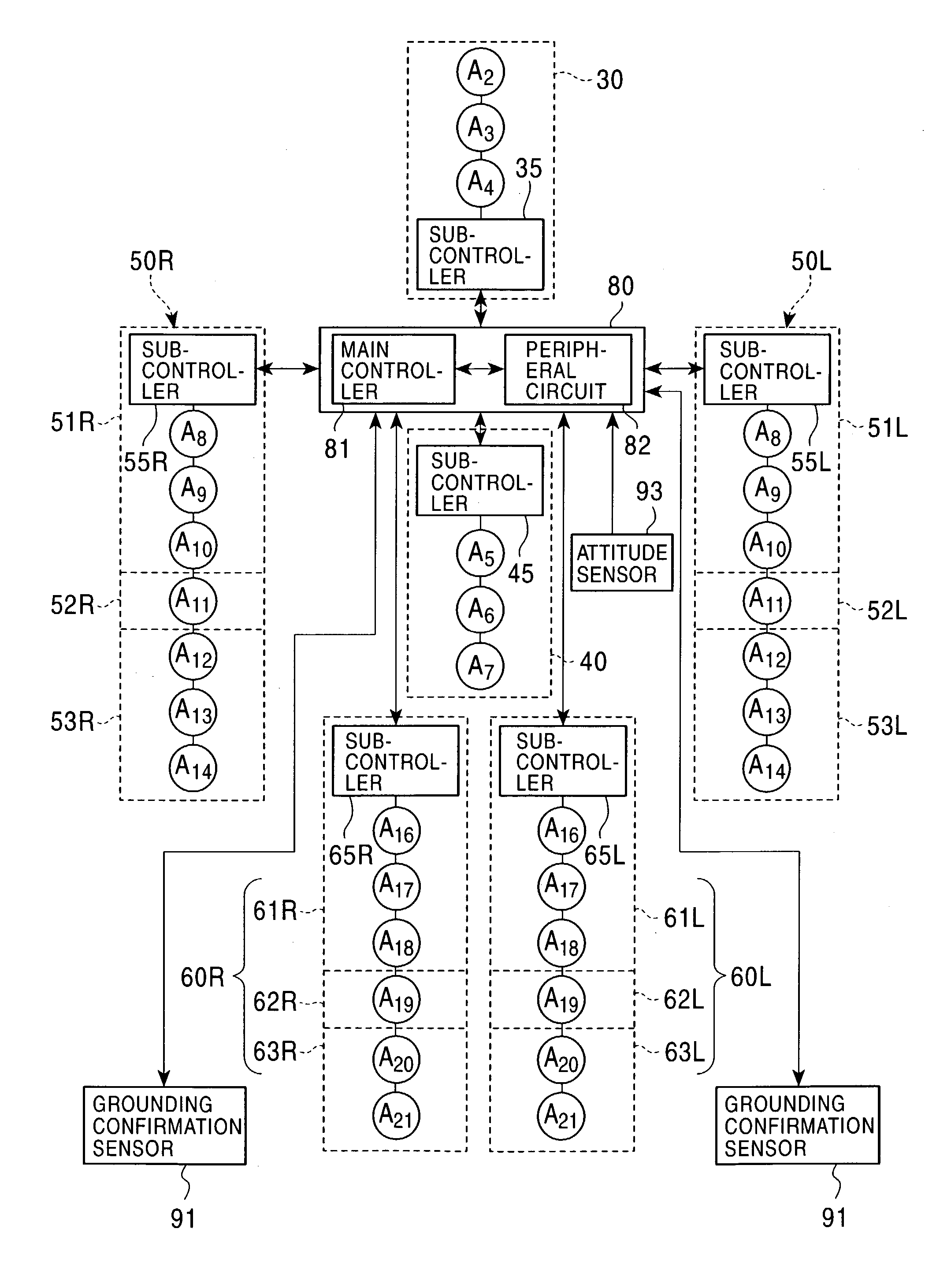 Device and method for controlling operation of legged robot, and robot device