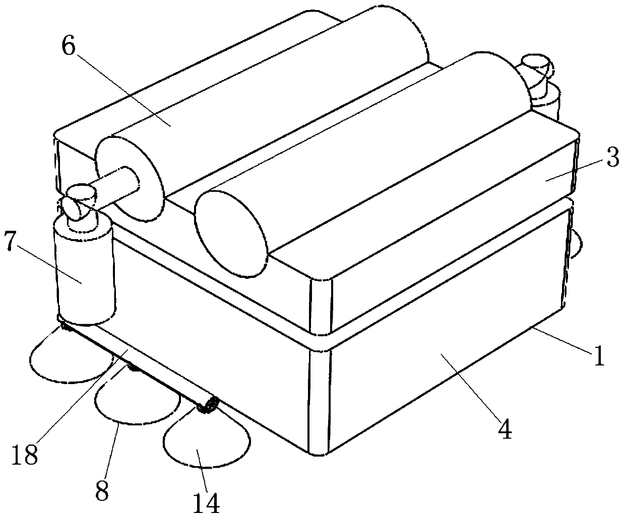 Obstacle negotiation system of autonomous obstacle negotiation glass wiping robot and robot thereof