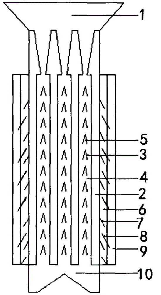 Low-temperature pyrolysis method for pulverized coal and oil shale powder and external heating vertical type descending low-temperature pyrolysis furnace