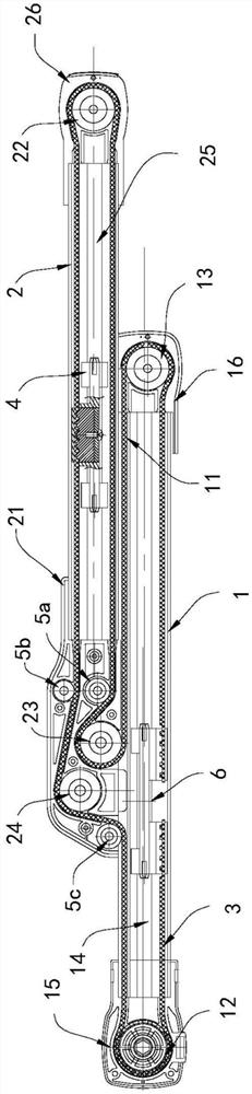 Curtain pulley mechanism and curtain guide rail capable of being telescopically adjusted