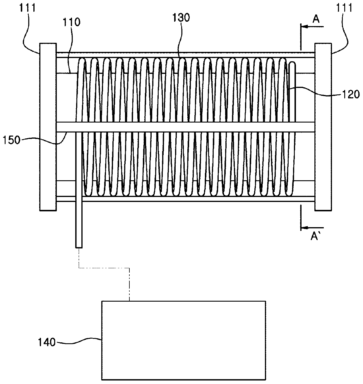 Apparatus for preventing corrosion inside steel pipe by using electromagnetic field