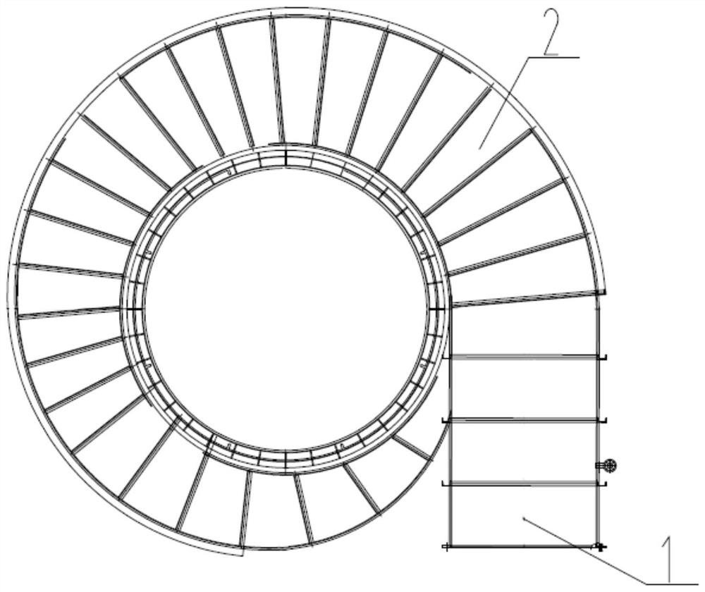 Novel flue gas distributor for rotary spray wastewater drying