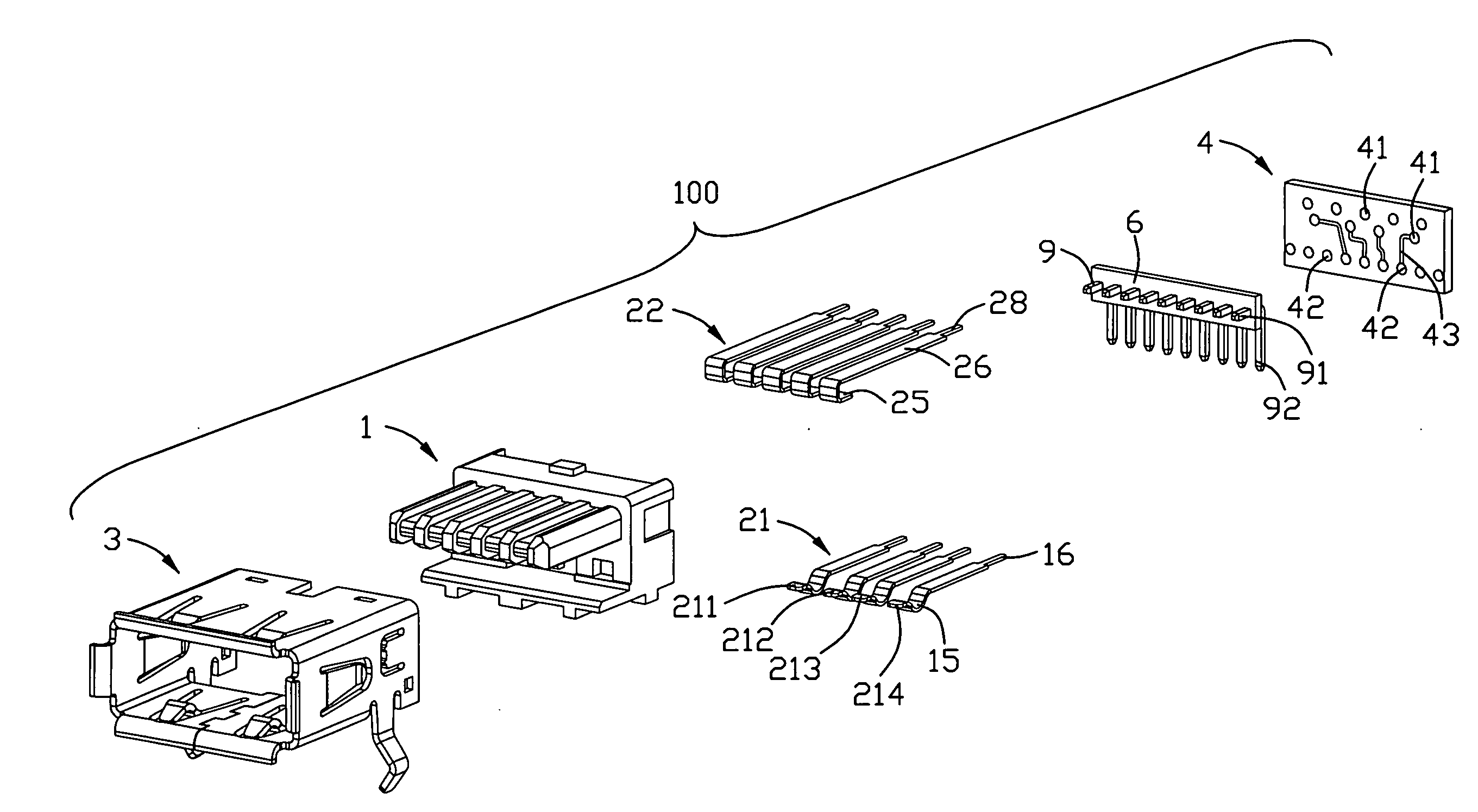 Electrical connector with improved contacts and transition module