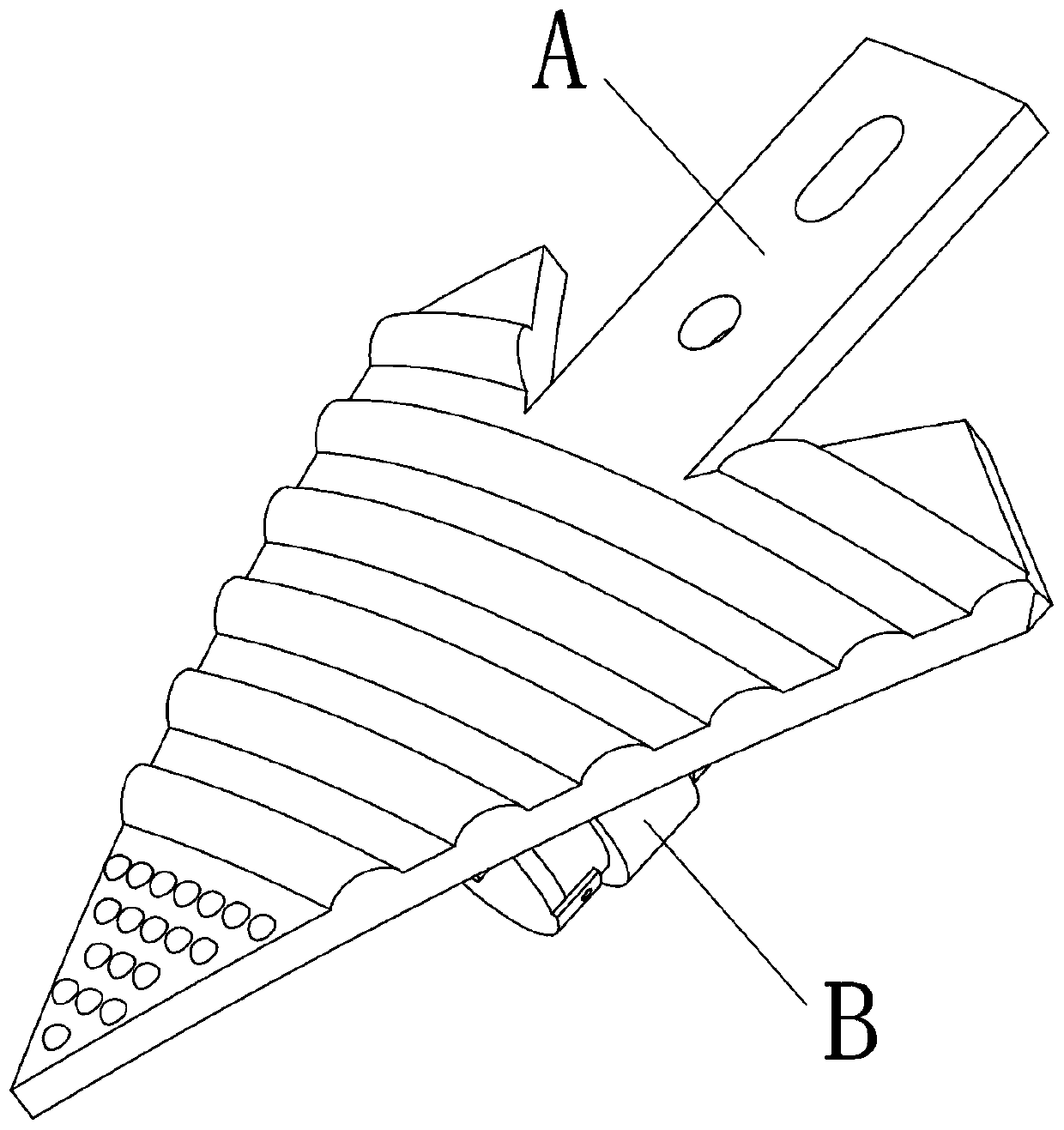 General shovel tip of ant-lion-like vibration and structure coupling resistance-reducing deep-loosening shovel