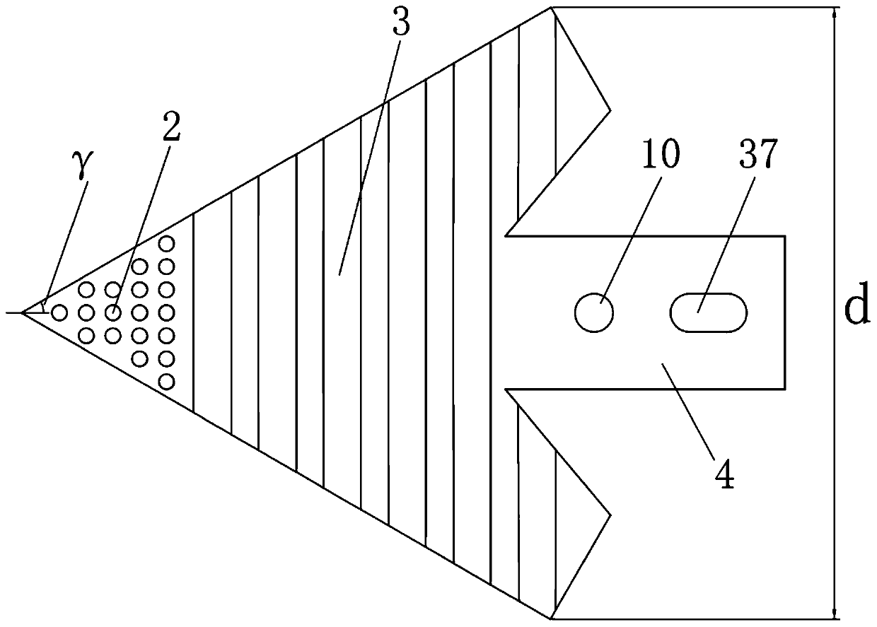 General shovel tip of ant-lion-like vibration and structure coupling resistance-reducing deep-loosening shovel