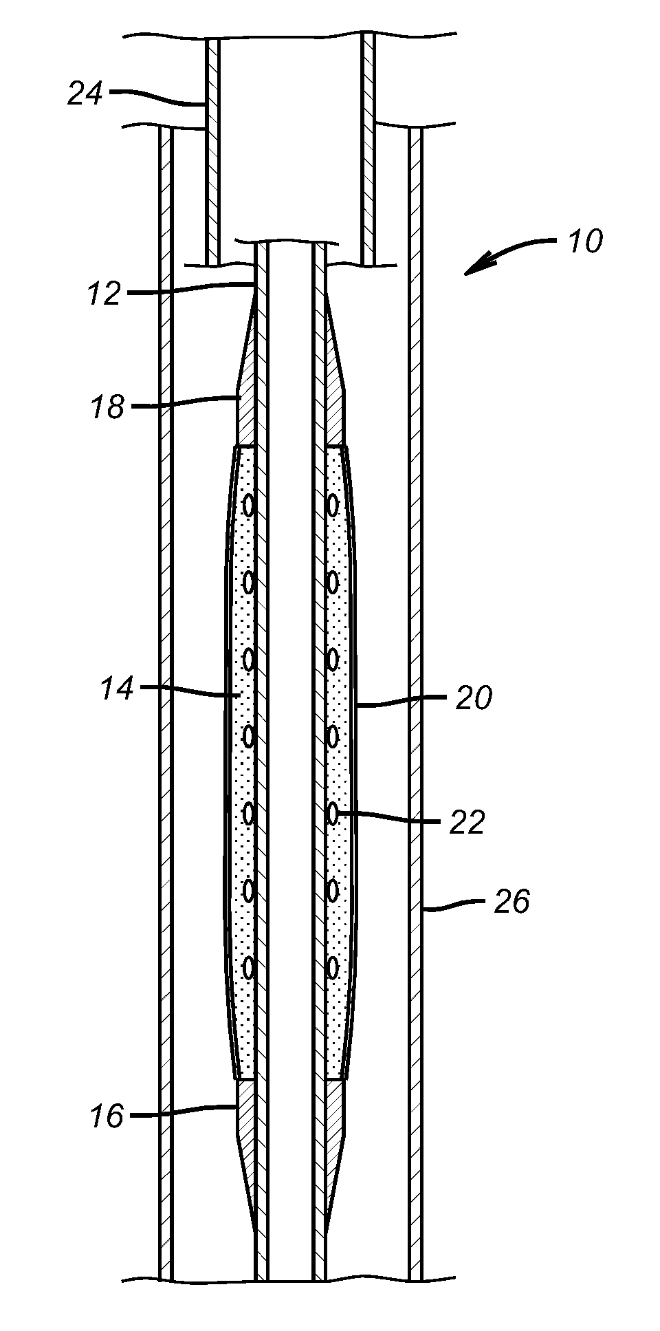 Packer sealing element with shape memory material and associated method