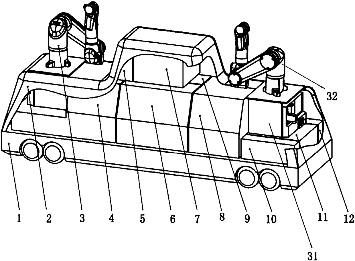 Rail vehicle bottom cleaning equipment