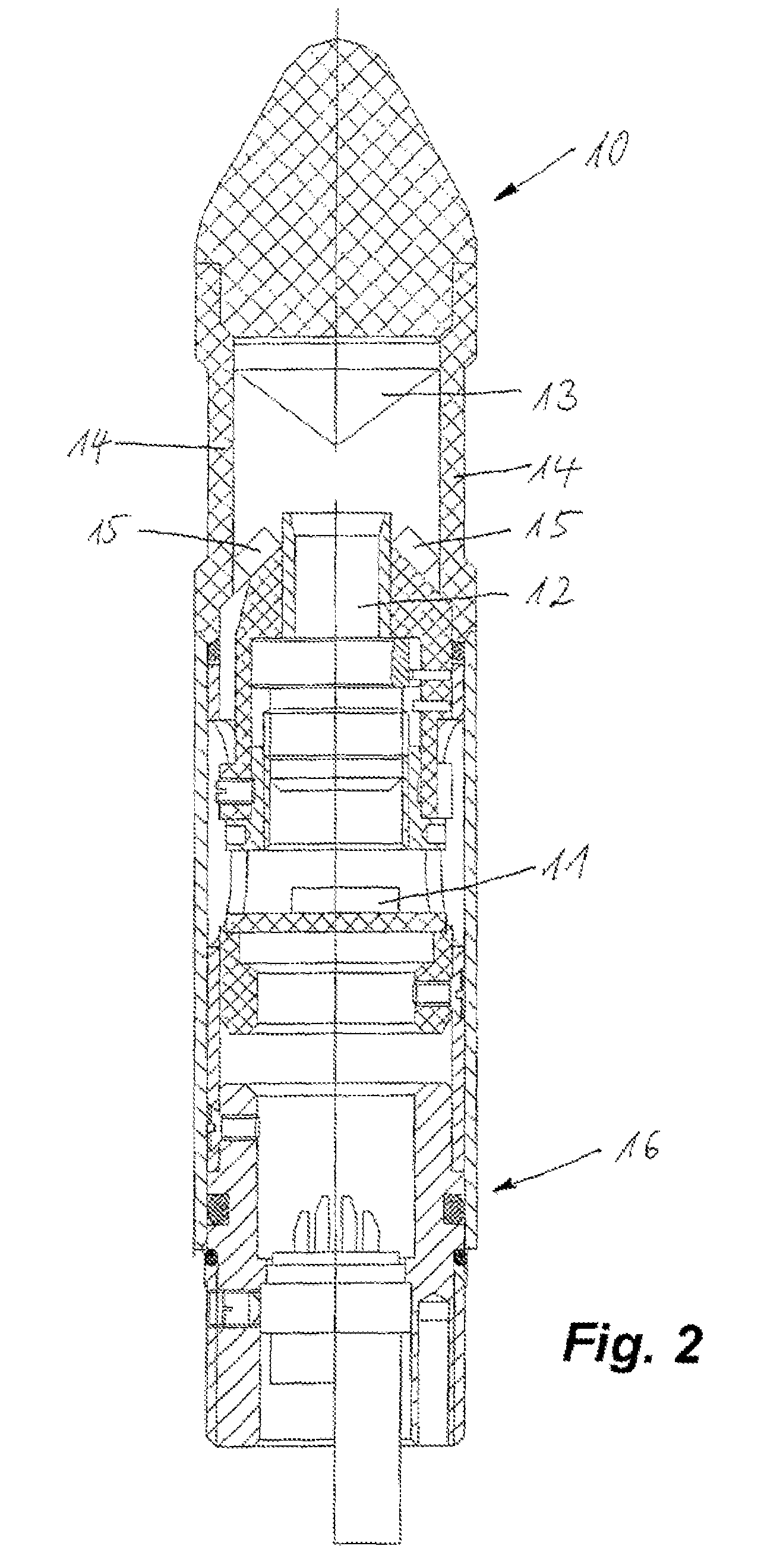 Device for examining rotor drilled holes