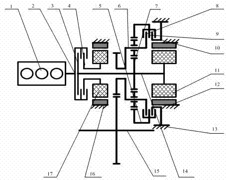 Range extended electric vehicle power system adopting planetary gear two speed transmission