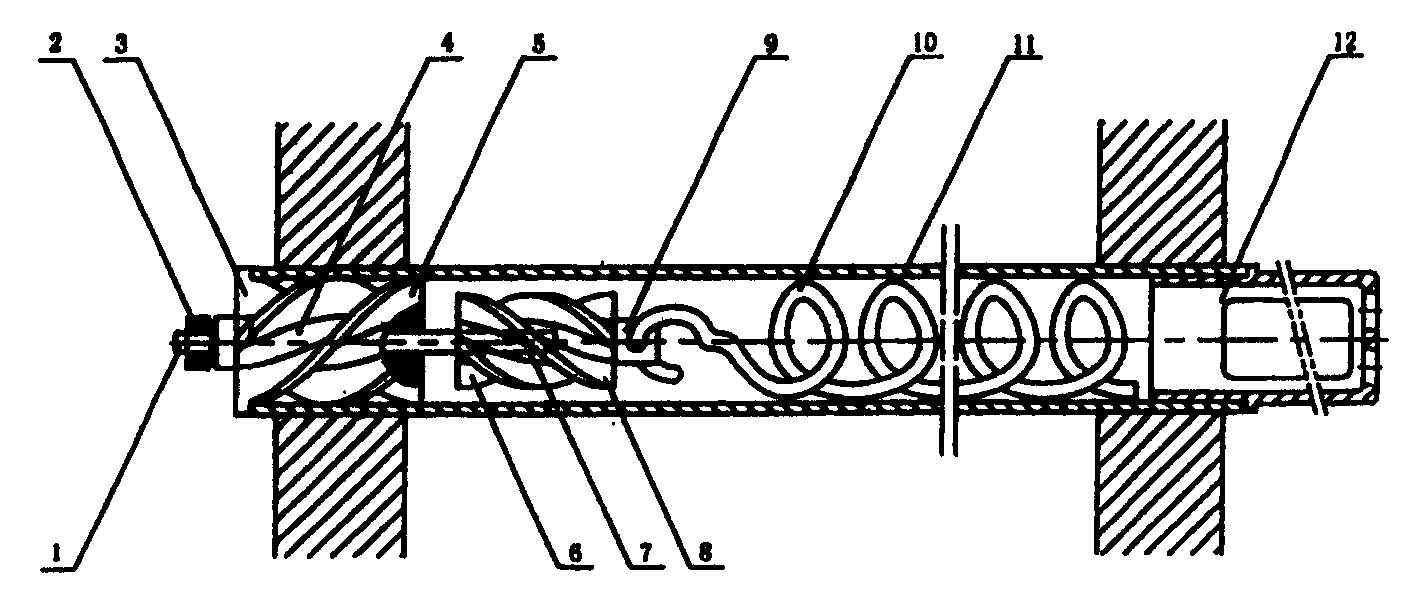 Dirt cleaning plastic helical device strengthened by heat-transfer fluid power