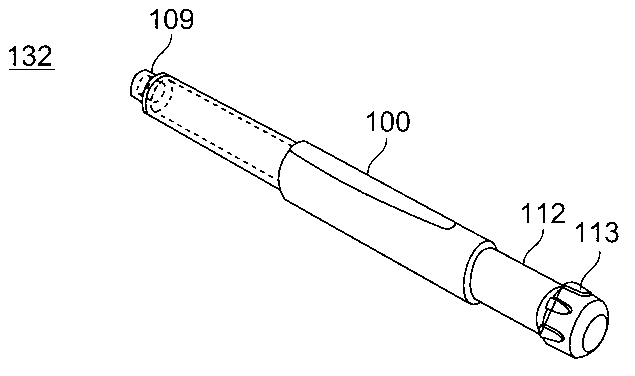 Push rod activated medicated module