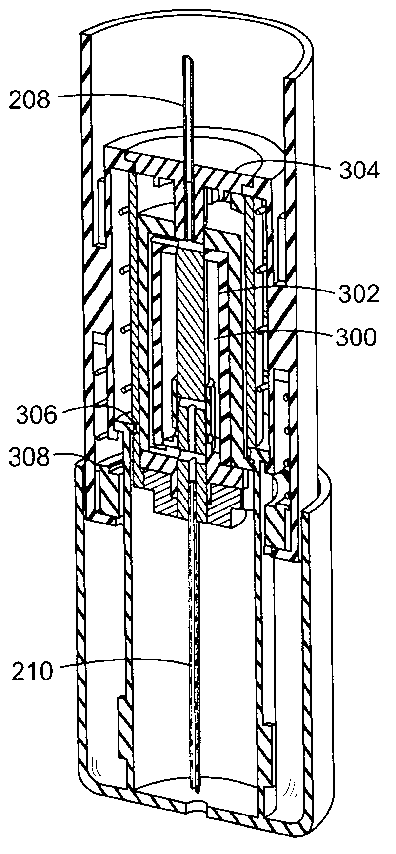 Push rod activated medicated module