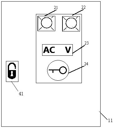 Automatic safety warning device for live switch compartment