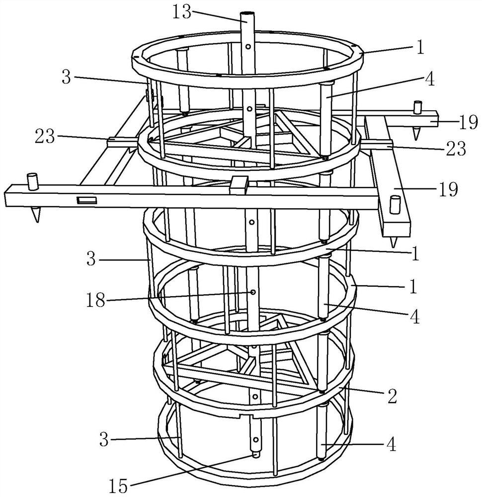 Method for hoisting low-clearance super-long reinforcement cage into hole section by section under high-voltage line