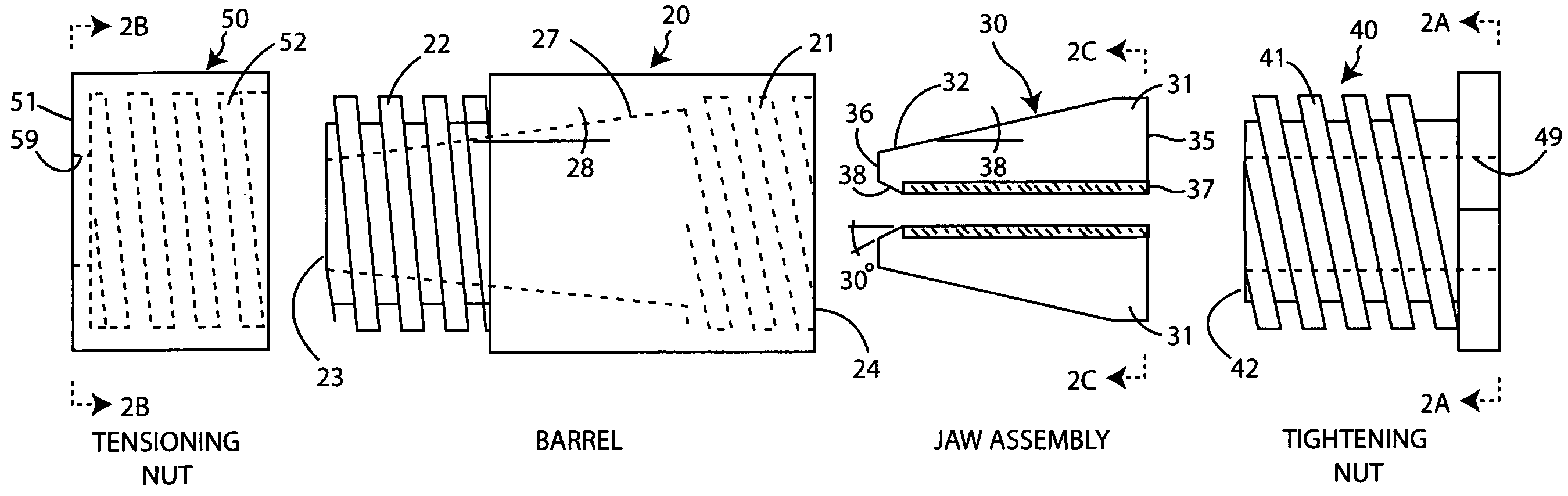 Tendon gripping device