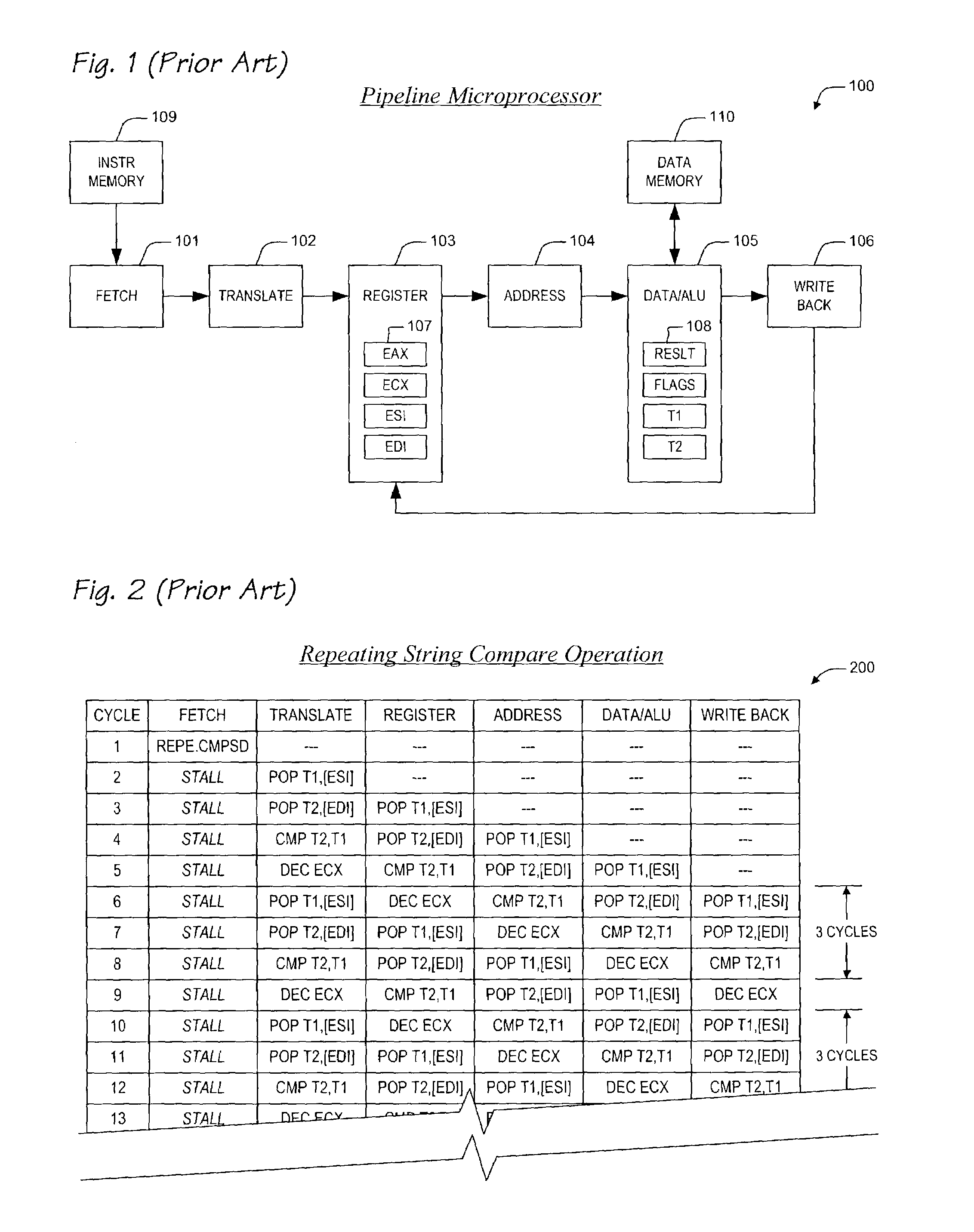 Pop-compare micro instruction for repeat string operations