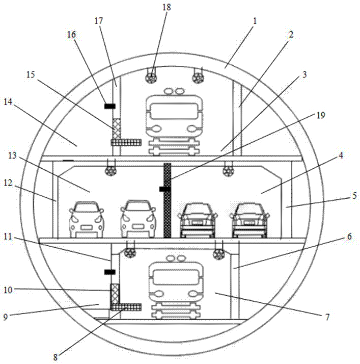 An underwater composite traffic tunnel