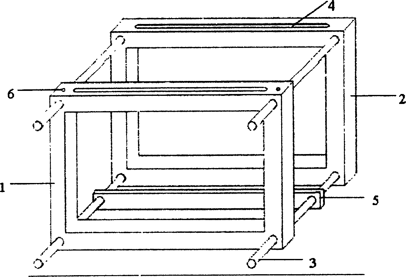 Universal fixture in use for supersound cleaning