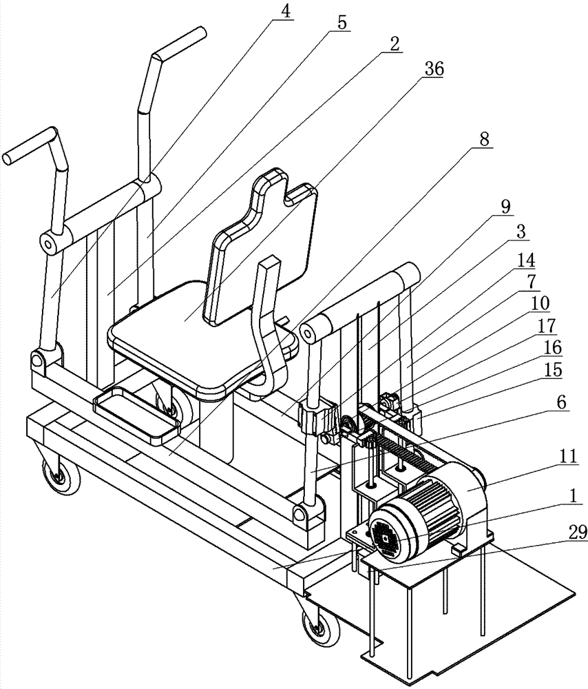 Clutch amplitude-variation type full-automatic four-limb rehabilitation training machine