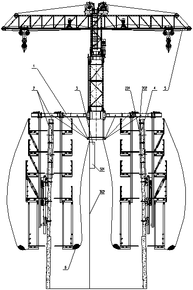 Construction method for barrel wall of prestressed concrete wind power tower and special construction equipment