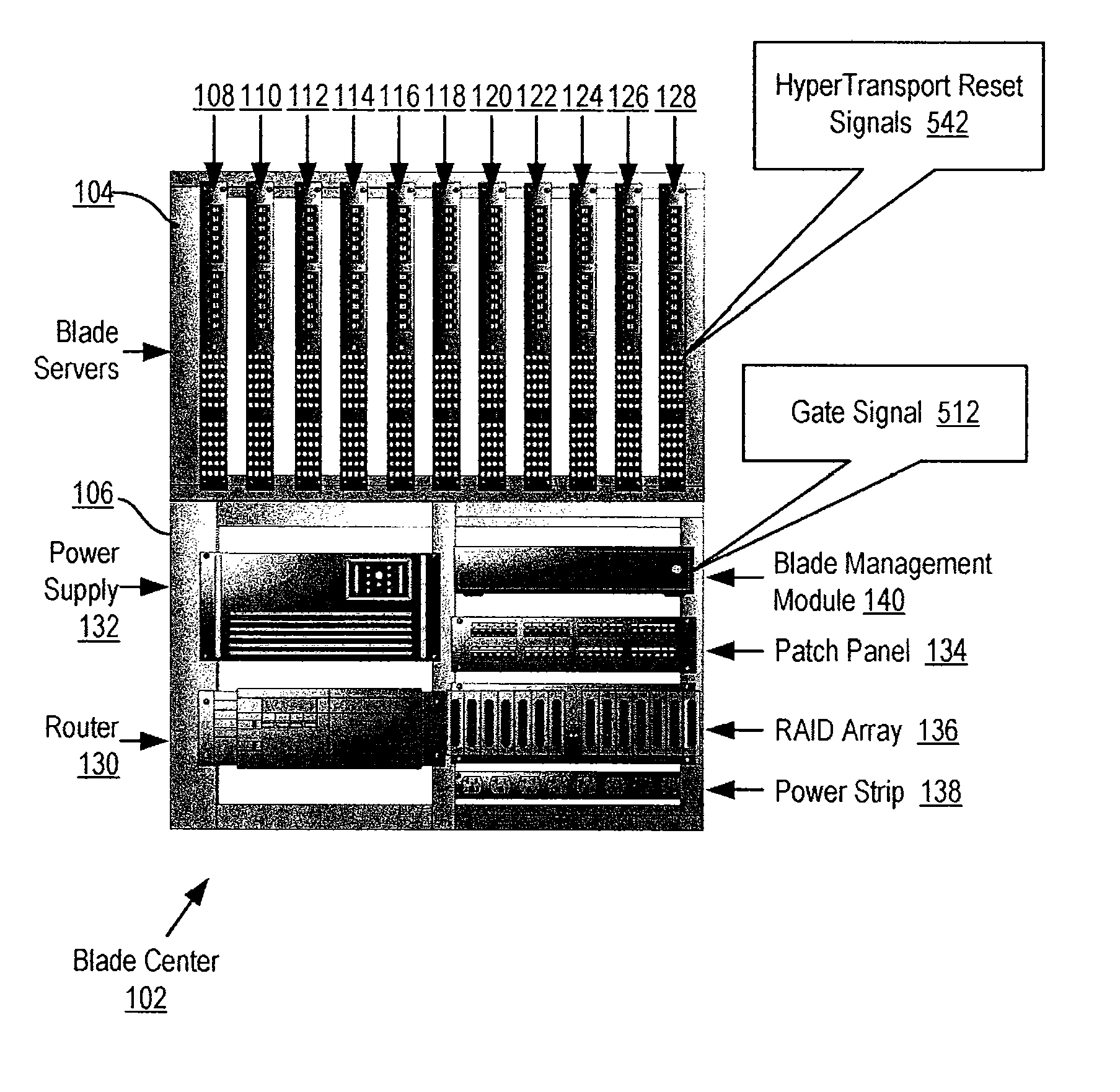 Structure for resetting a hypertransport link in a blade server