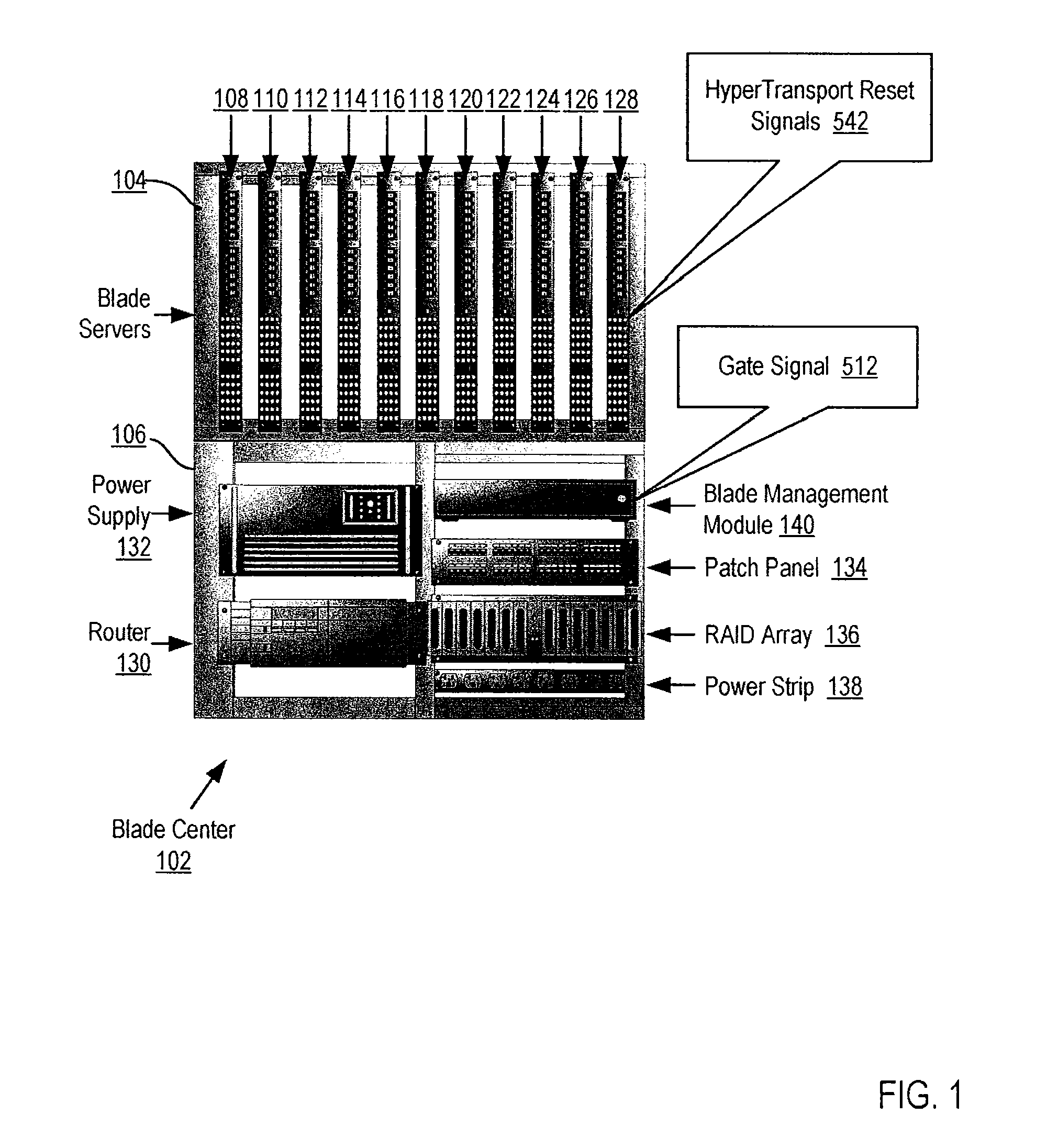 Structure for resetting a hypertransport link in a blade server