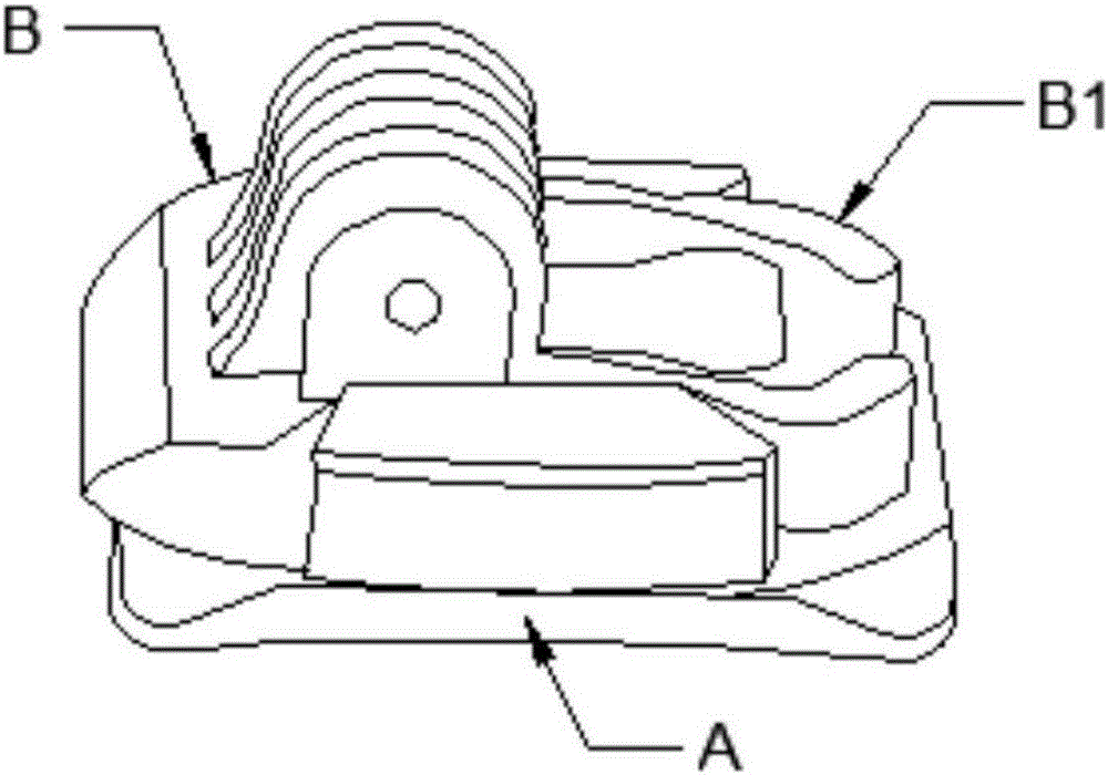 Action camera slide block connecting base with locking structure