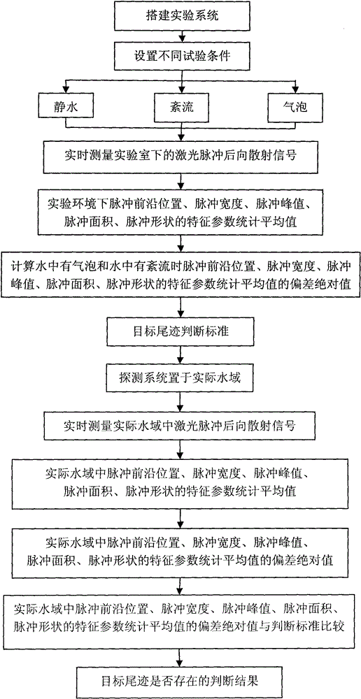 System and method for detecting target back trace in water based on laser pulse back scattering