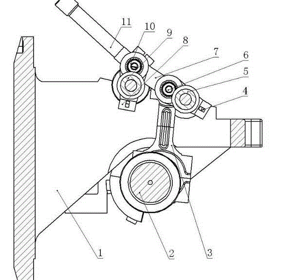 Needle-bed crankshaft and connecting rod mechanism of single-needle-bed warp knitting machine