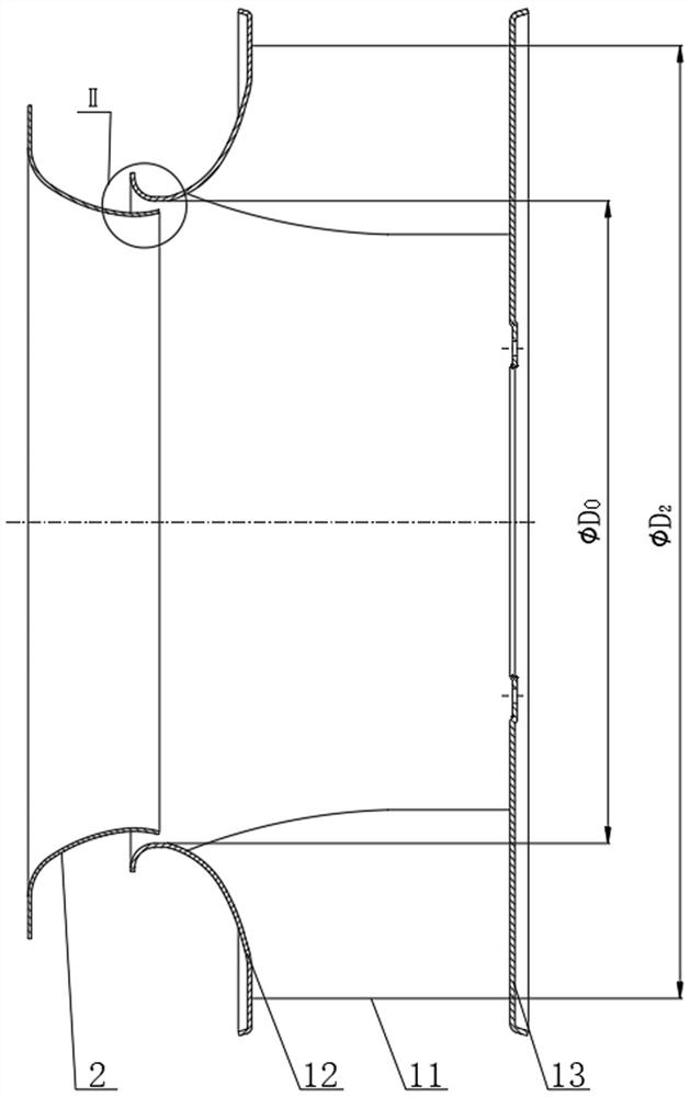 Backward centrifugal impeller and backward centrifugal ventilator comprising same