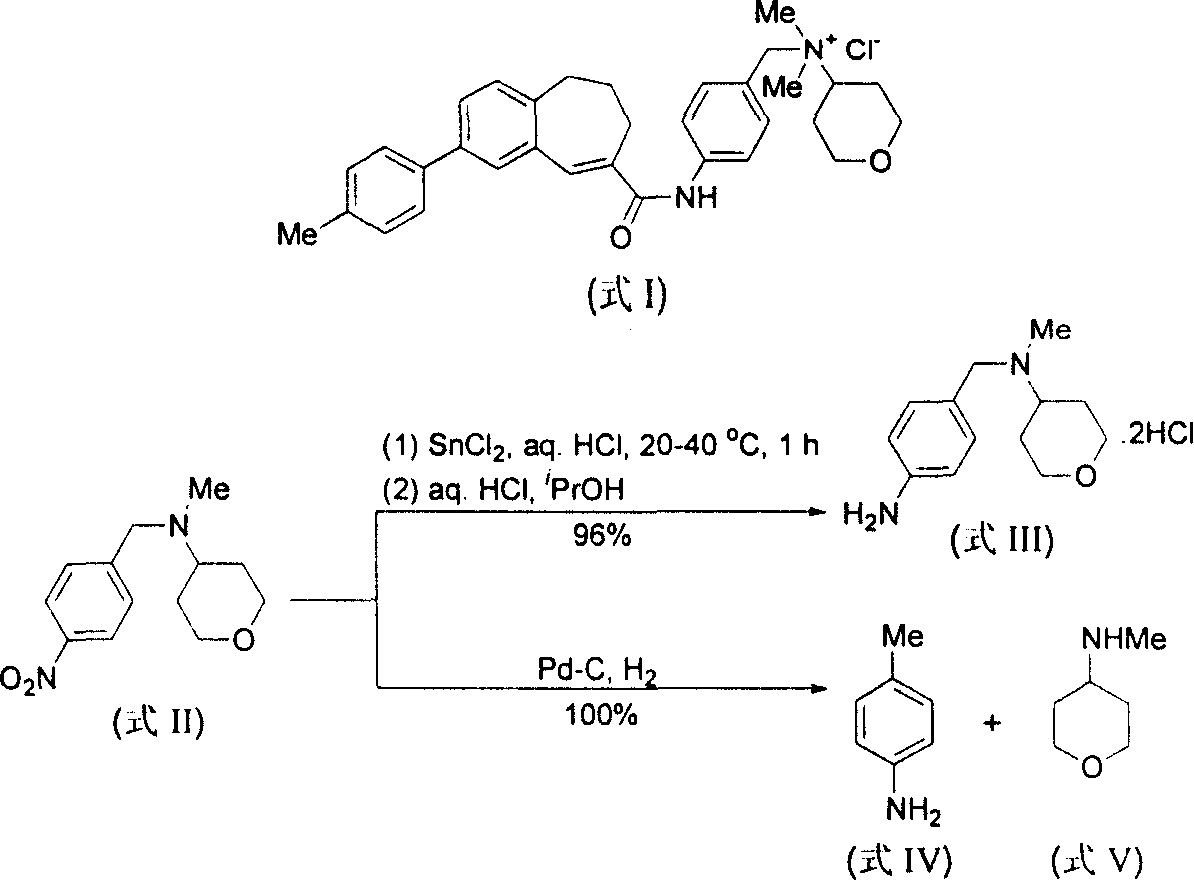 Method for reducing nitroxylbenzyl amine compound to amino-benzylamine hydrochloride