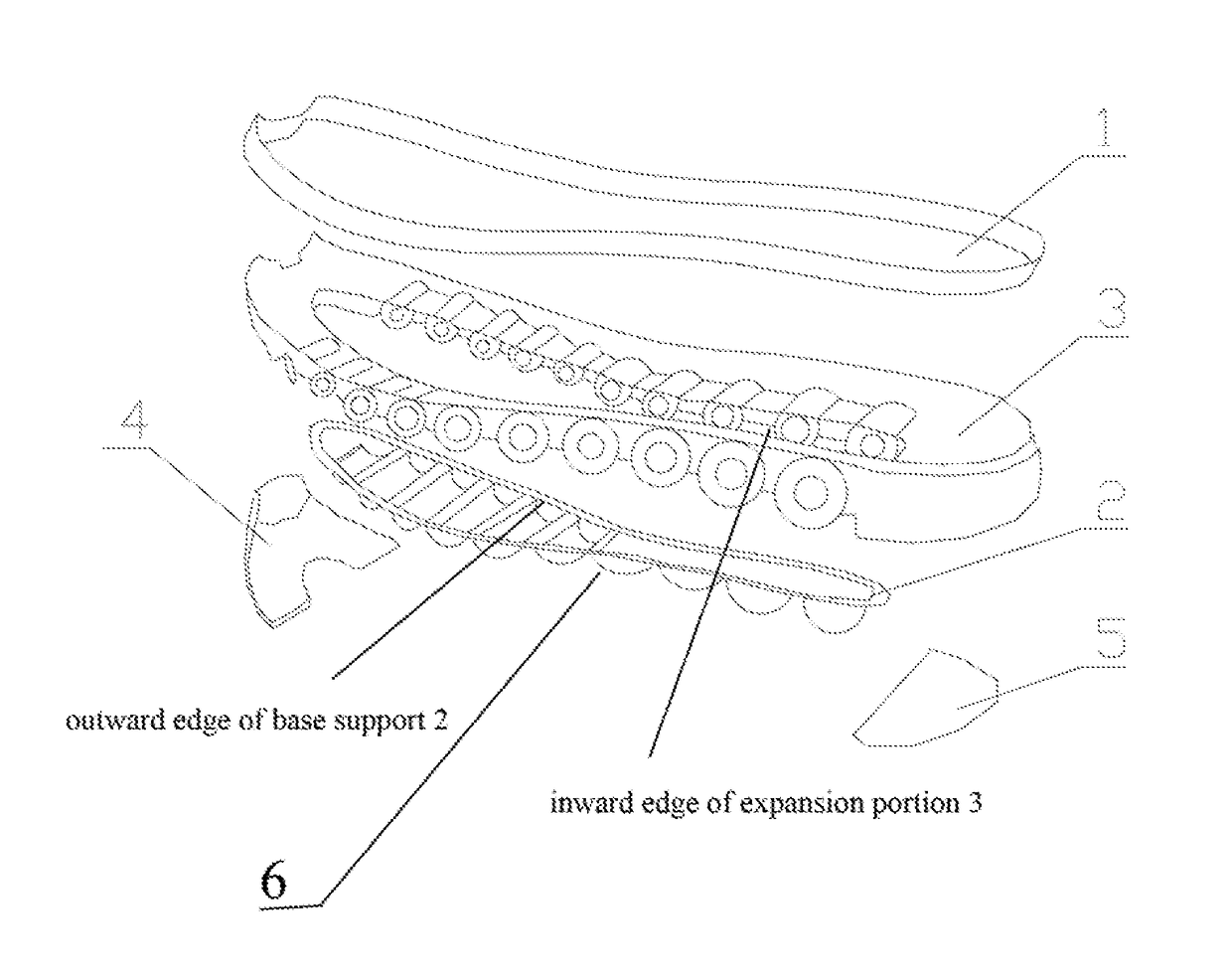 Shoe sole and footwear constituted thereof