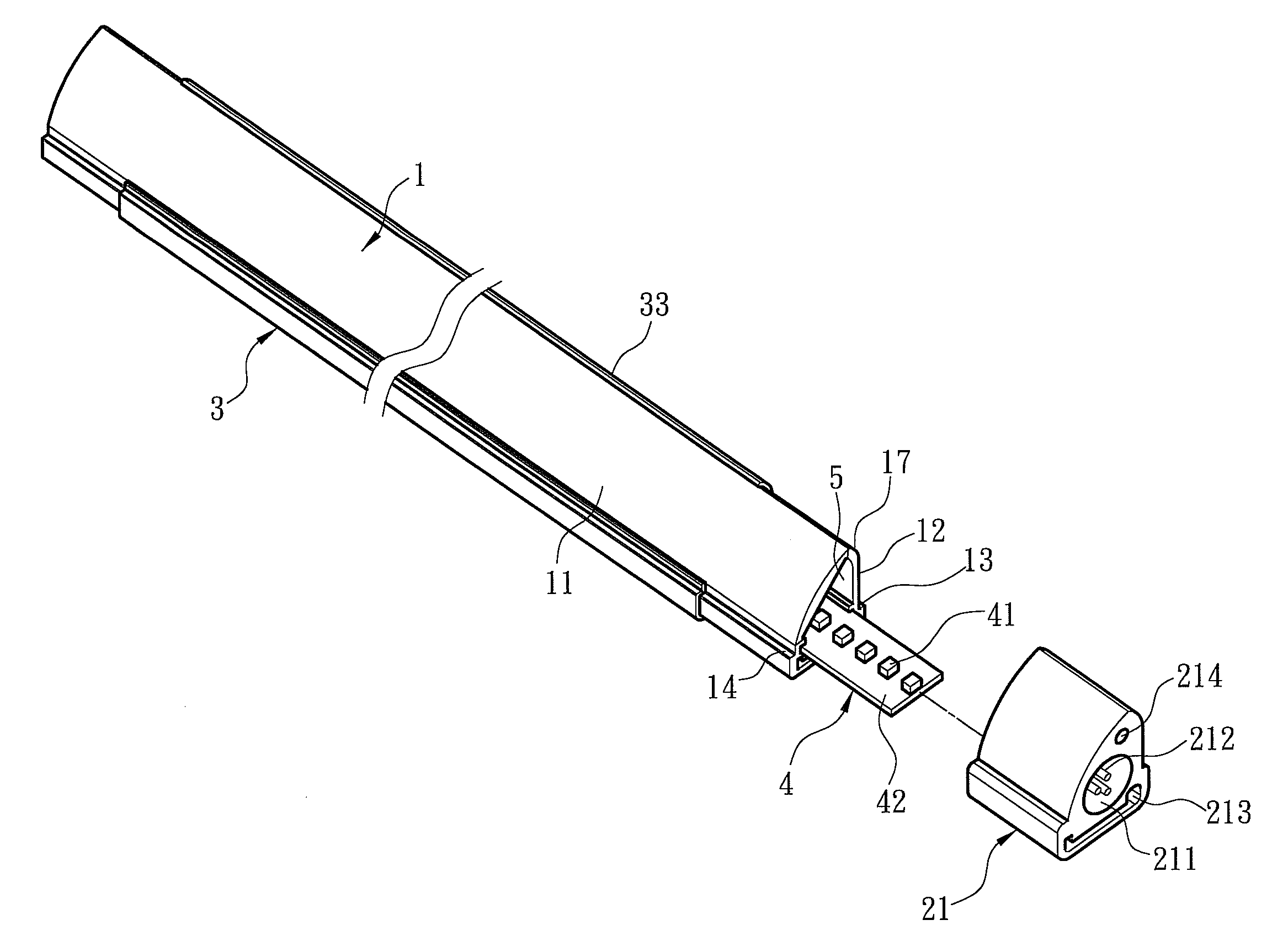 Waterproof LED lamp tube and casing of same