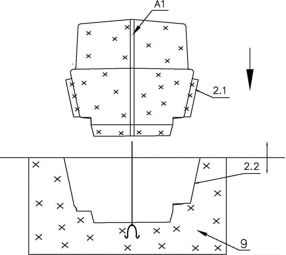 Sand mold structure of oil pan casting