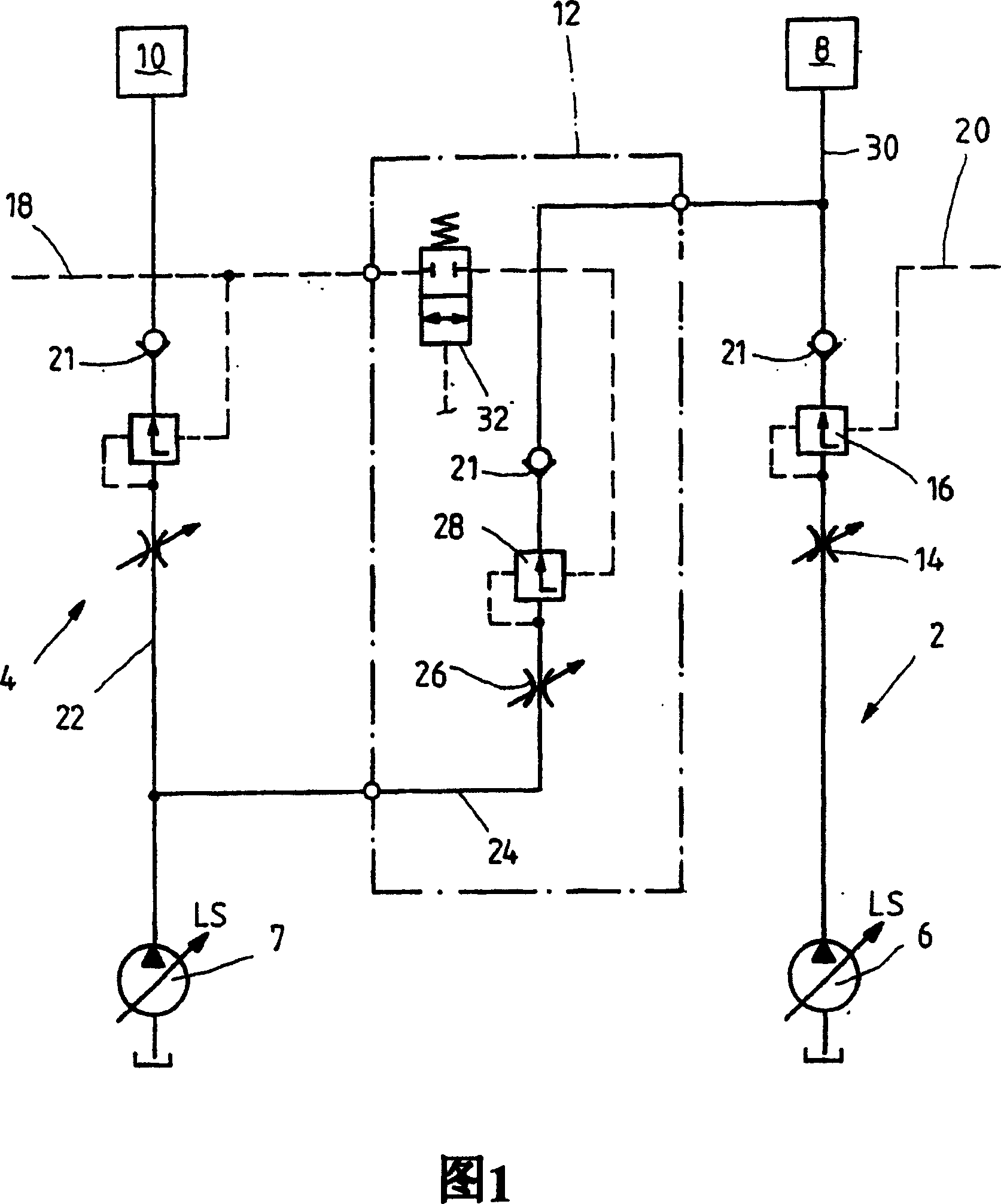 Hydraulic dual circuit system