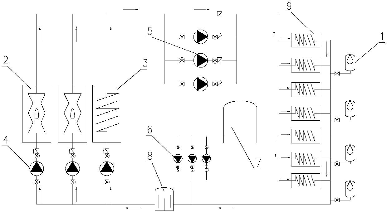 Distributed heat supply network energy storage pressure stabilizing system