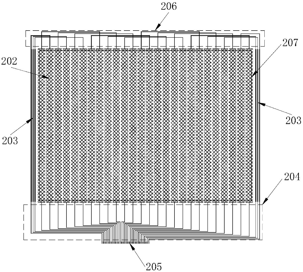 Metal net electromagnetic touch sensor, touch module and electronic touch device